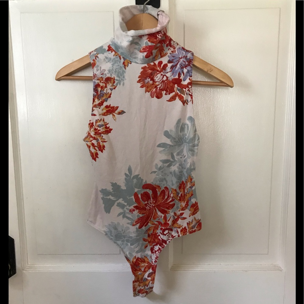 SOLD FP Intimately floral mock neck thong bodysuit - Picture 4 of 12
